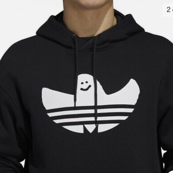 Adidas Men’s Small Black Hoodie Sweatshirt with Shmoo Ghost Trefoil - Picture 4 of 10